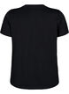 Cotton T-shirt with embroidery detail, Black, Packshot image number 1