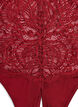 Crotchless hipster thong with lace and high waist, Red, Packshot image number 2