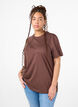 Basic cotton T-shirt with round neck, Brown, Model image number 0