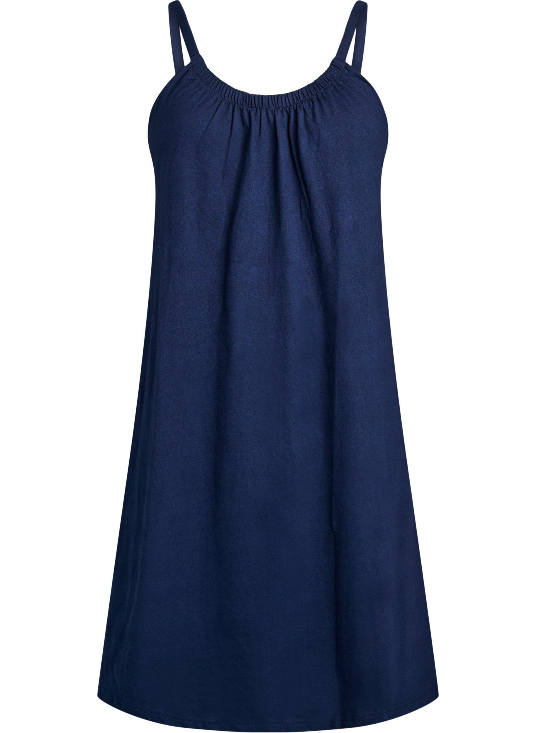 Knee-length strap dress in organic cotton