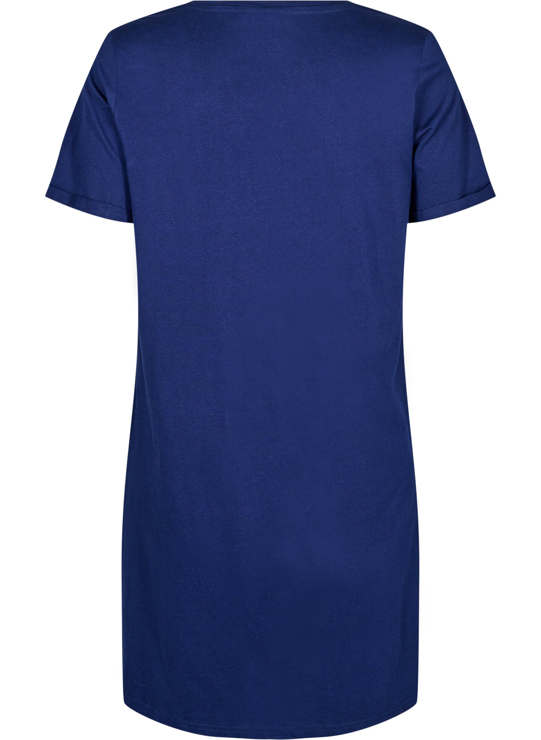 Zizzifashion Short-sleeved nightgown in organic cotton, Blue, Packshot image number 1
