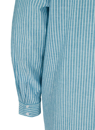 Striped shirt in 100% cotton, Blue Stripe, Packshot image number 3