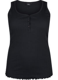 Rib tank top with buttons