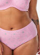 Microfiber panties with mesh and floral embroidery, Red, Model image number 2
