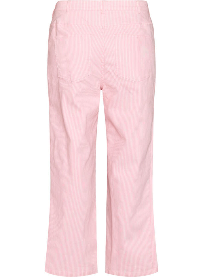 Coloured Myra jeans with stripes and wide legs, Pink, Packshot