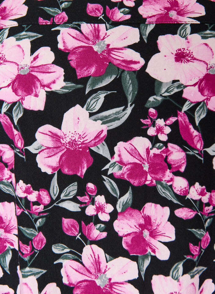Short-sleeved cotton dress with print, Black, Packshot image number 2