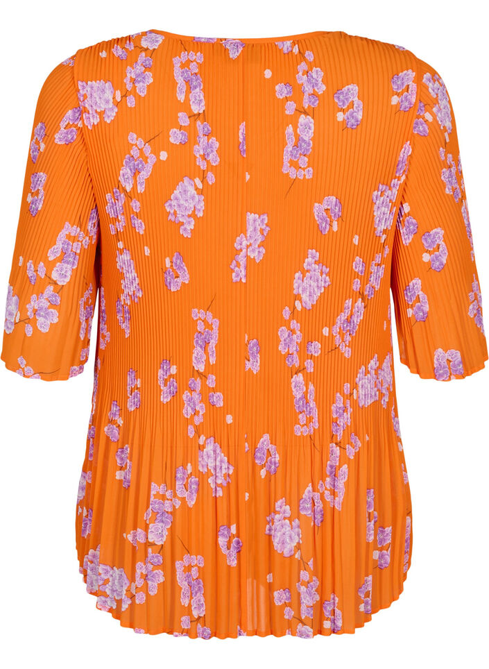Pleated blouse in flower print, Exuberance Flower, Packshot image number 1