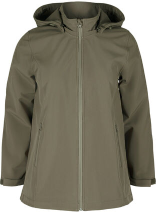 Softshell jacket with removable hood, Bungee Cord , Packshot image number 0