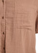 Cotton muslin blouse with short sleeves, Brown, Packshot image number 2