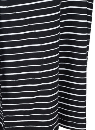 Short-sleeved cotton dress with pockets, Black w. stripe, Packshot image number 3