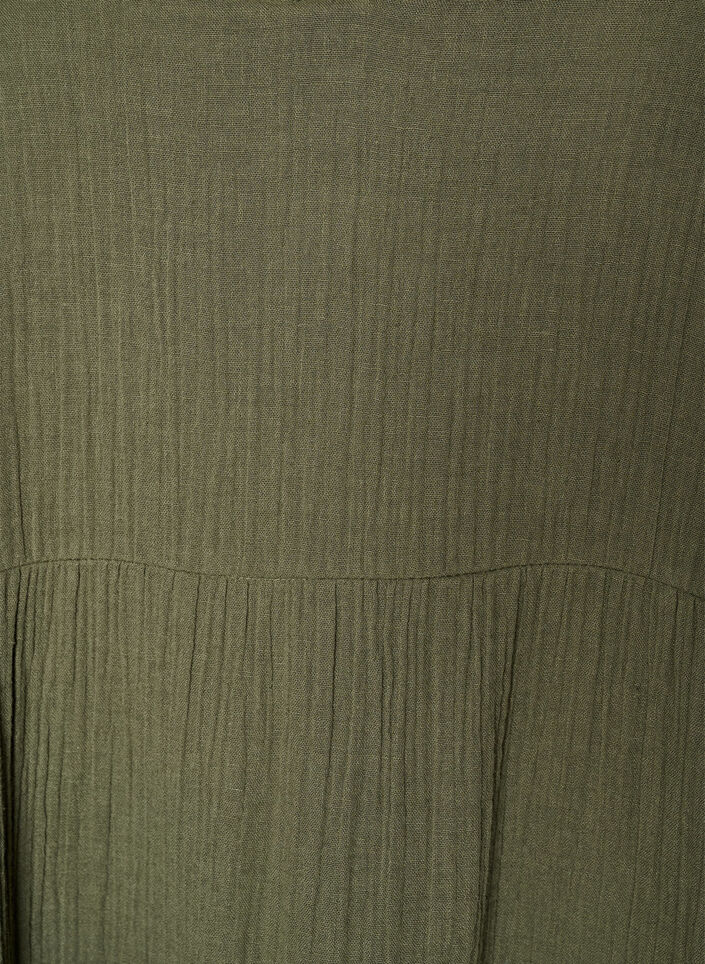 A-line midi dress in cotton muslin, Green, Packshot image number 2