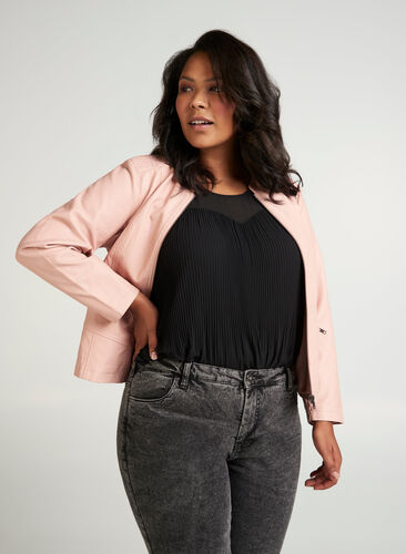 Faux leather jacket, Rosa as cut, Model image number 0