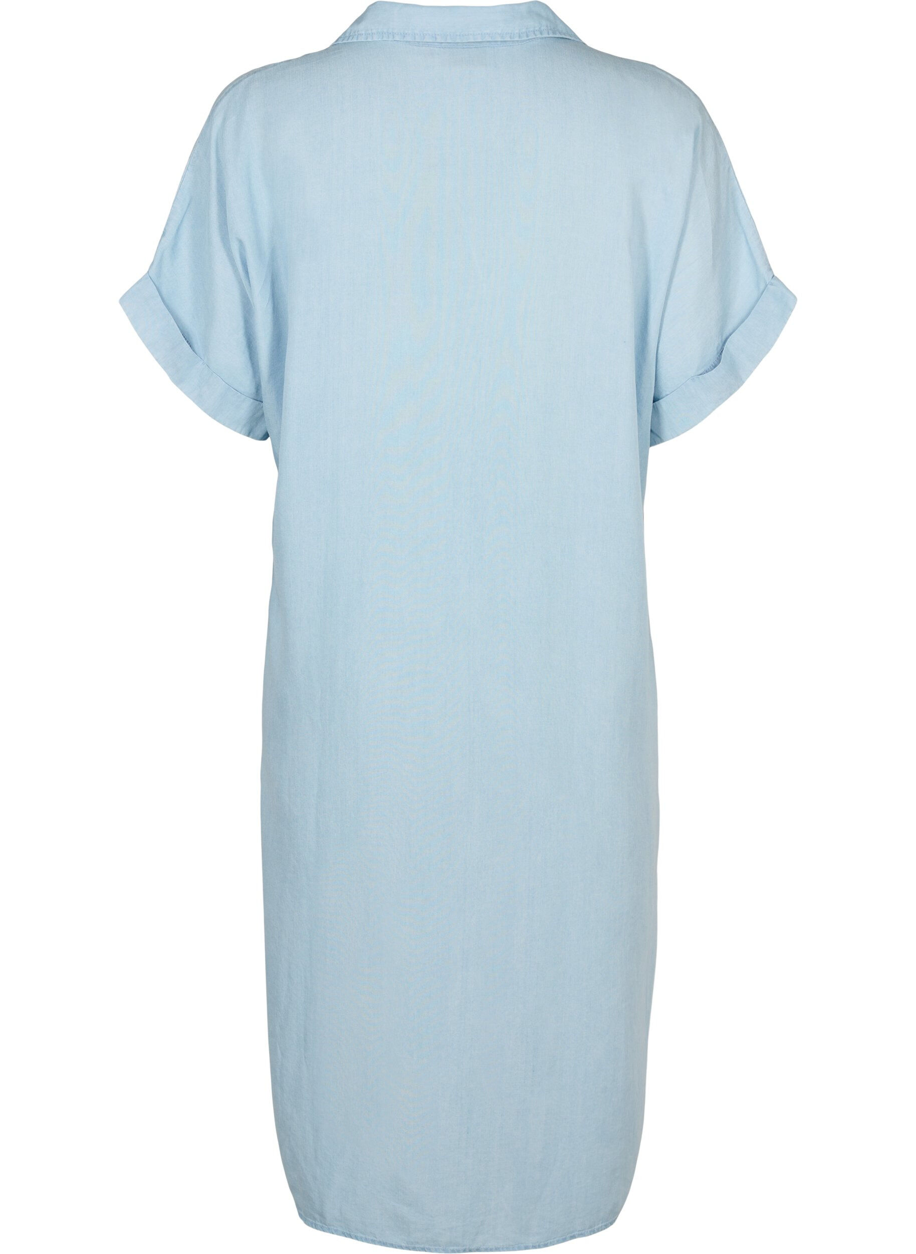 Zizzifashion Short sleeve shirt dress in lyocell (TENCEL&trade;), Light blue denim, Packshot image number 1