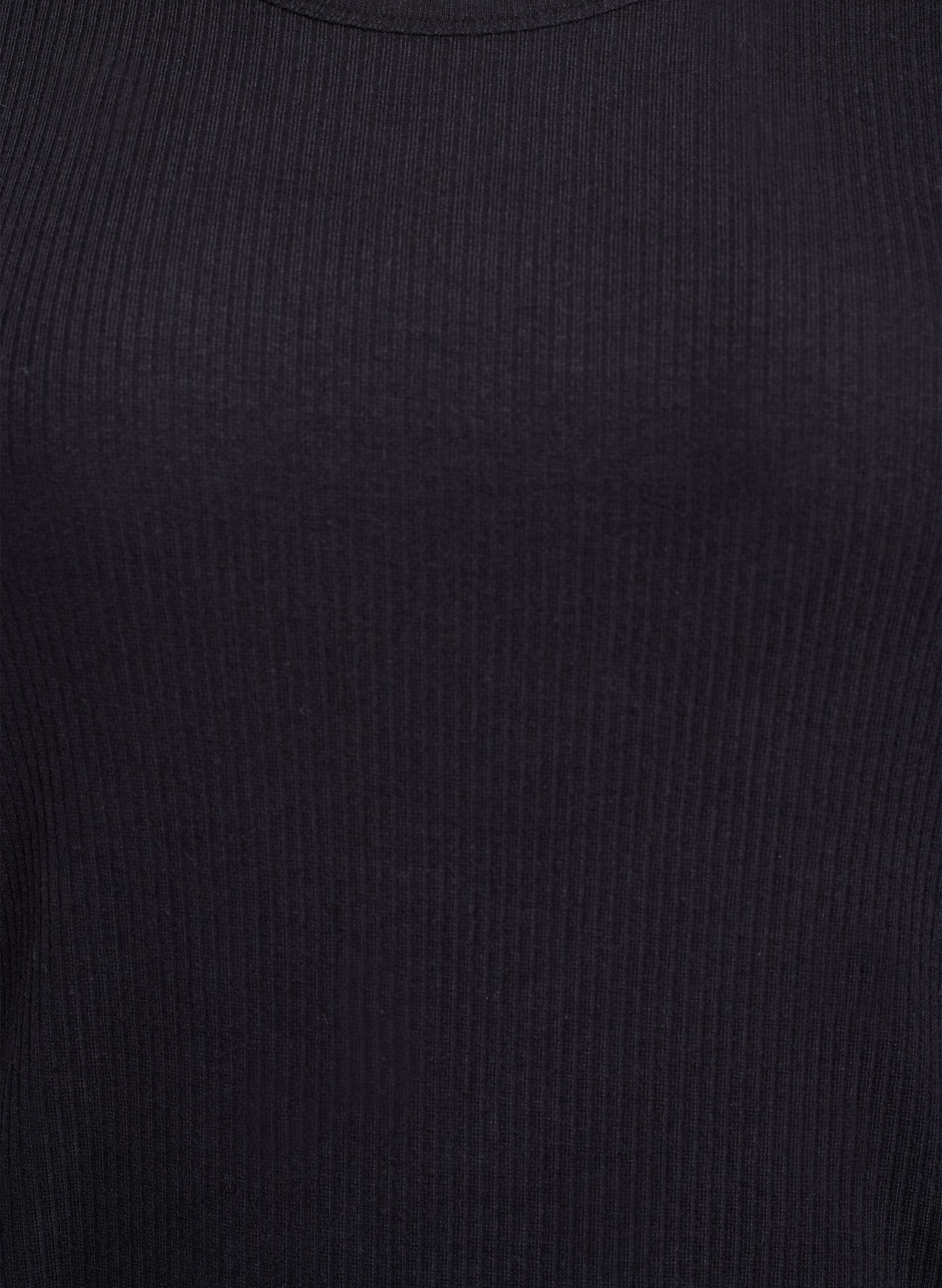 Zizzifashion Knee-length T-shirt dress in ribbed jersey, Black, Packshot image number 2