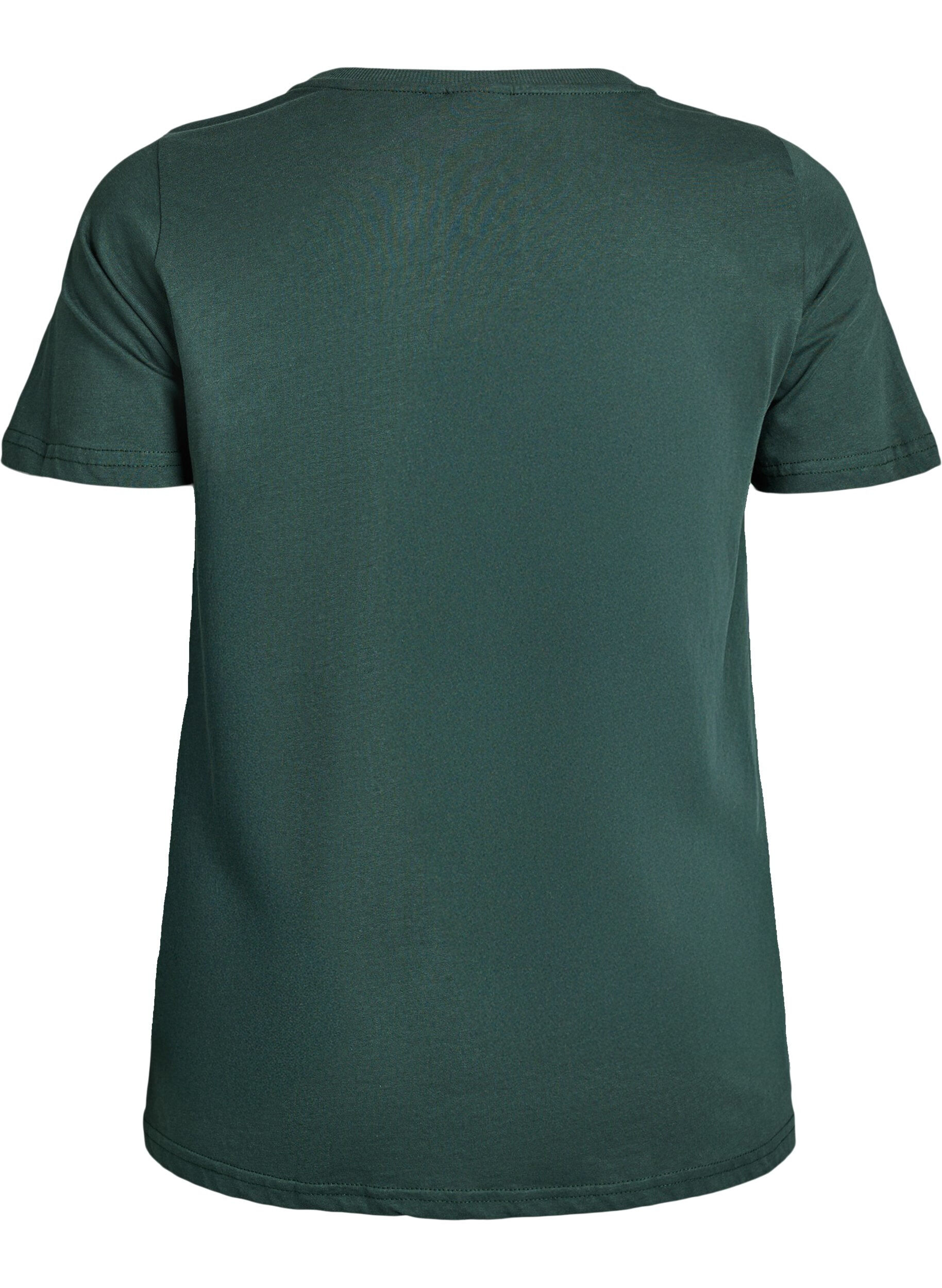 Zizzifashion Christmas t-shirt in organic cotton, Green, Packshot image number 1