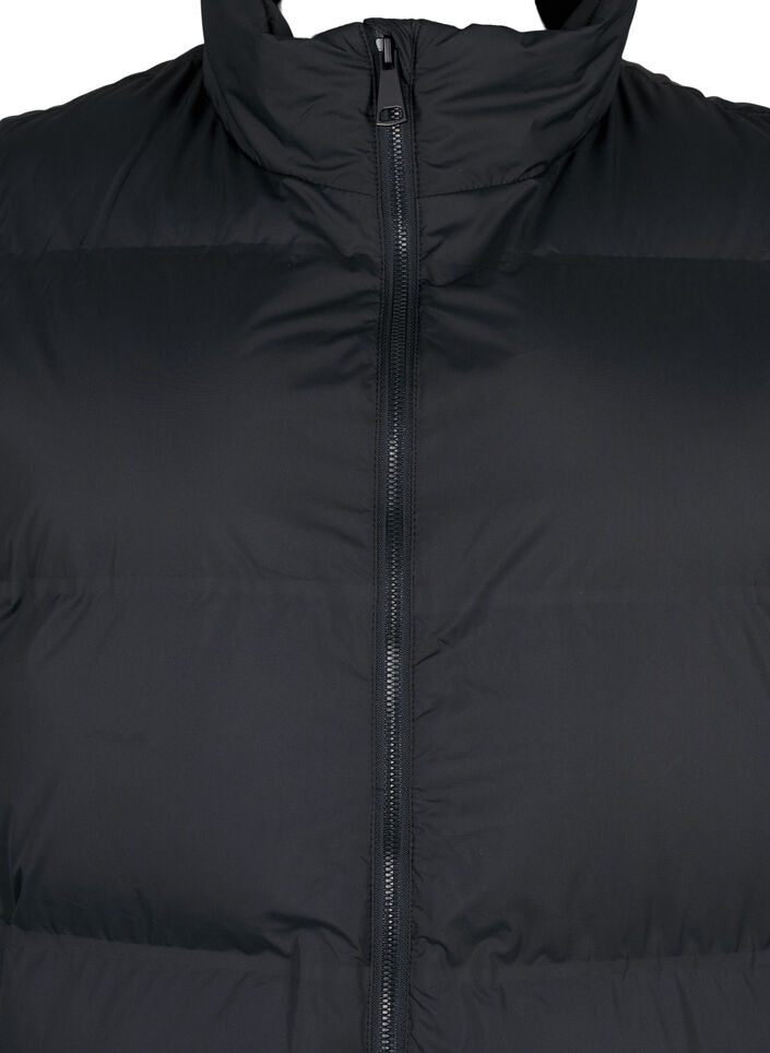 Long vest with pockets and two-way zipper, Black, Packshot image number 2
