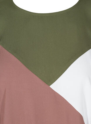Short-sleeved viscose blouse with print, Thyme, Packshot image number 2