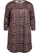 FLASH - Short A-line dress with 7/8 sleeves, Brown, Packshot image number 0