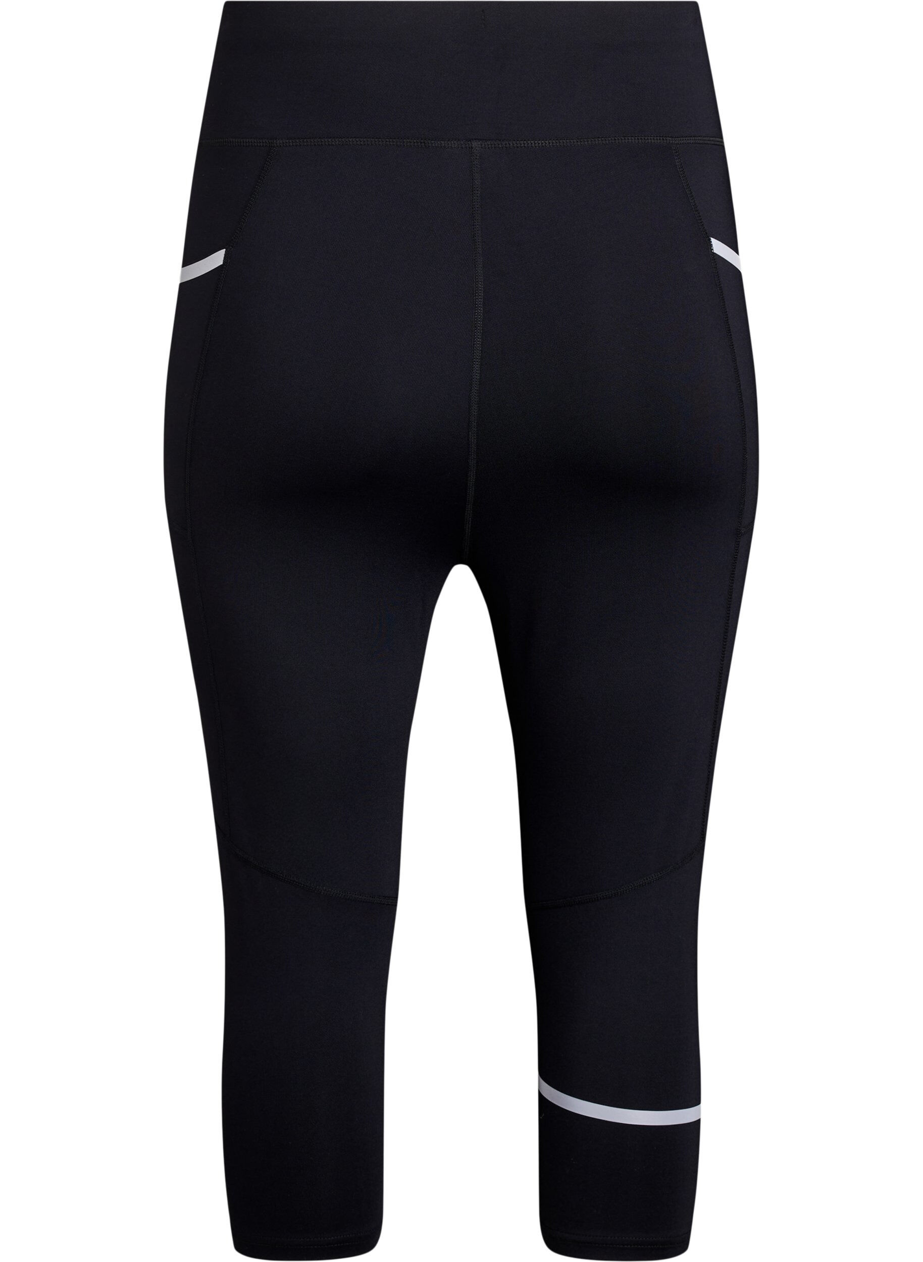 Zizzifashion Capri running tights with light compression, Black, Packshot image number 1