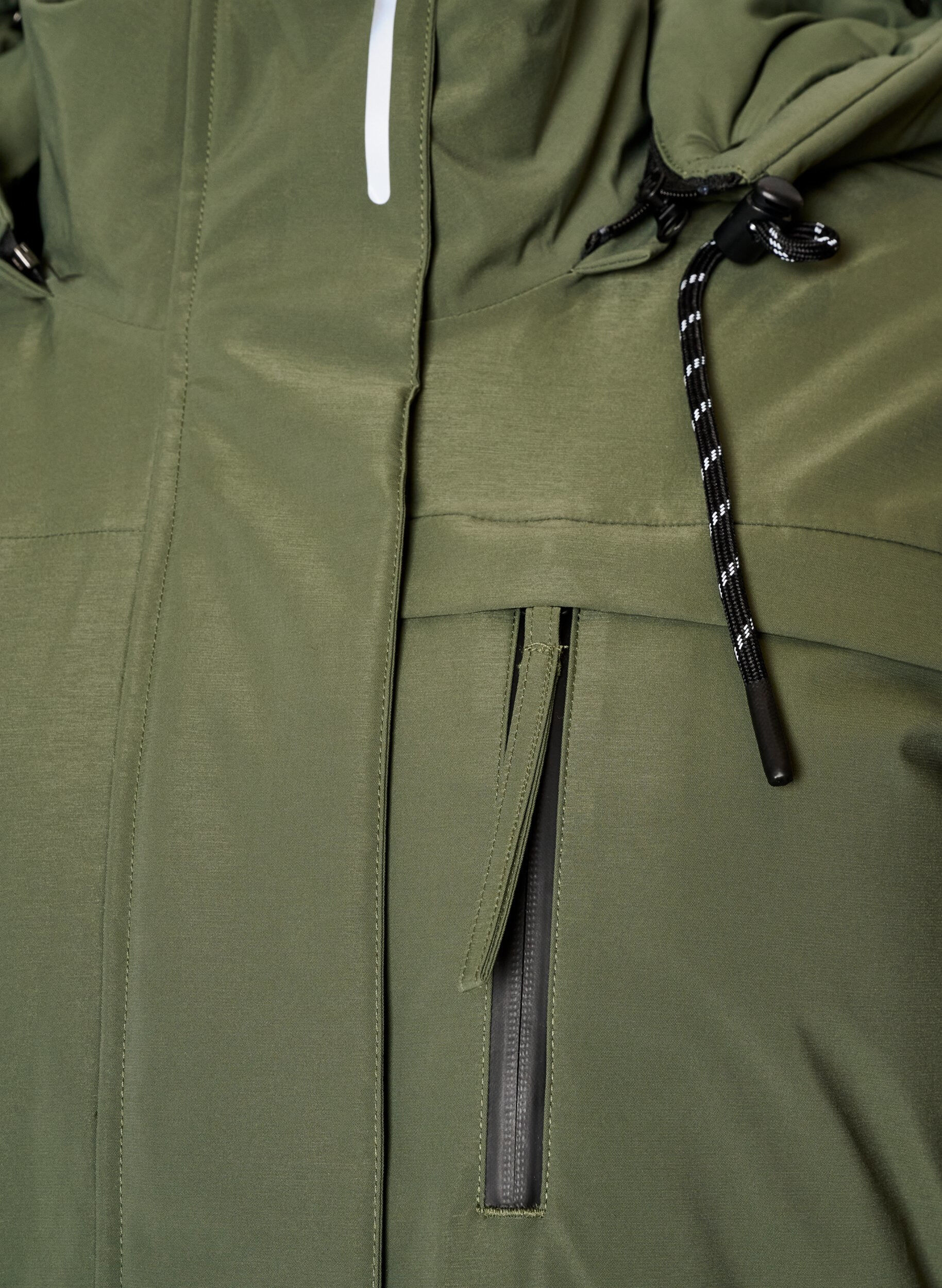 ZizzifashionWater-repellent parka with a hood and functional details, Green, Packshot image number 2
