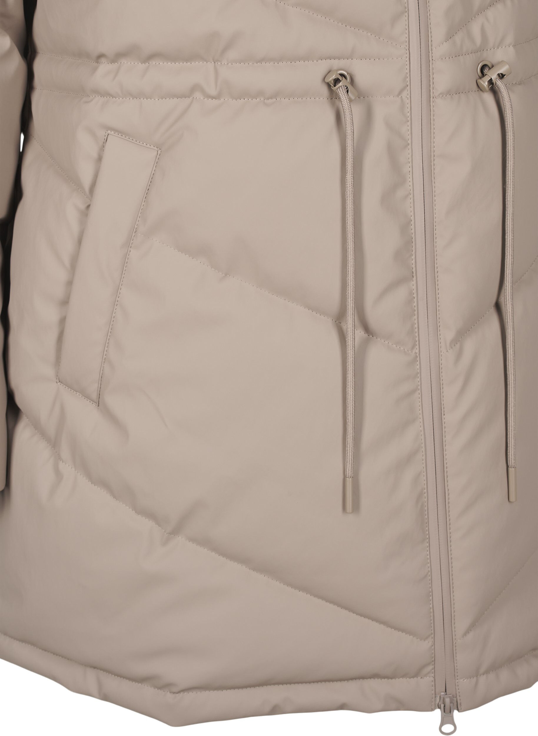 Zizzifashion Water-repellent puffer jacket with hood, Beige, Packshot image number 3