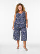 Printed top with v-neck, Blue, Model image number 1