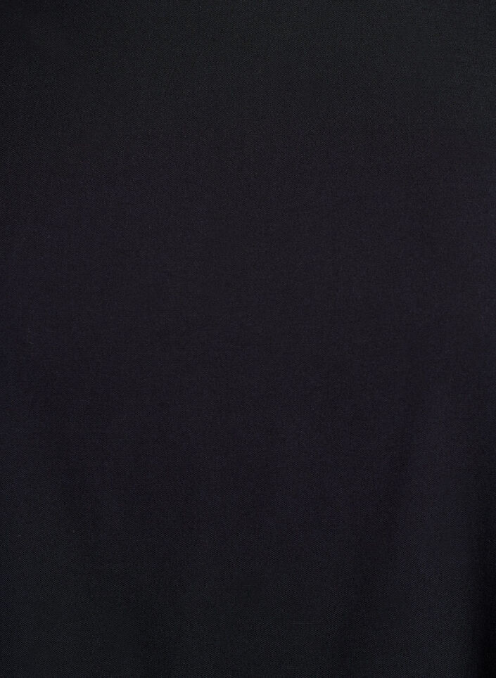 FLASH - Short-sleeved woven blouse with round neck, Black, Packshot image number 2