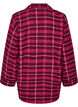 Checked cotton pyjama shirt with long sleeves, Red, Packshot image number 1
