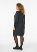 Short knitted dress with sewn-on cord details, Dark Grey, Model image number 2