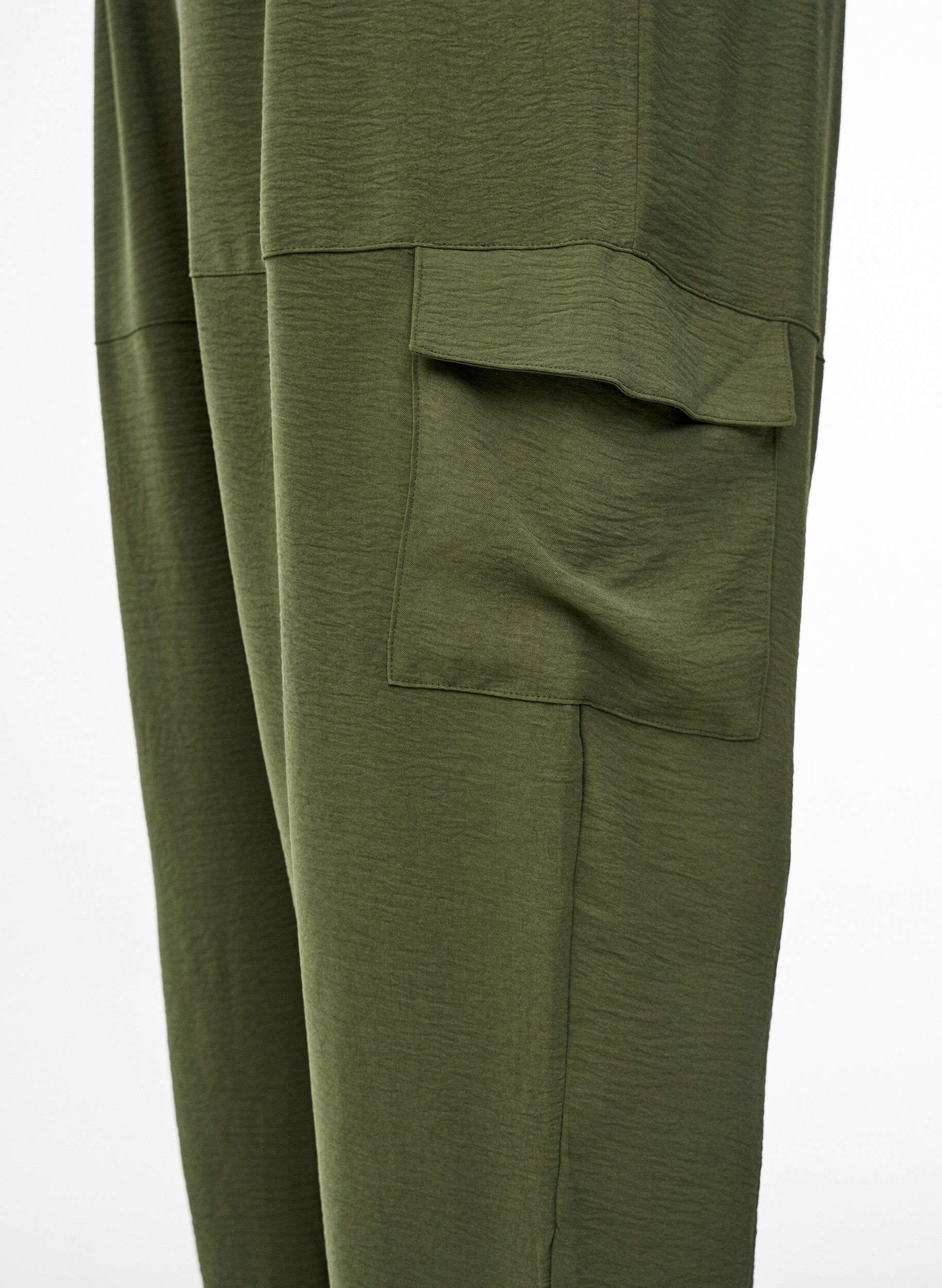 Zizzifashion Harem trousers with cargo pockets and elasticated waist, Green, Model image number 2