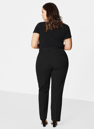 Classic trousers with an elasticated waist, Black, Model image number 0