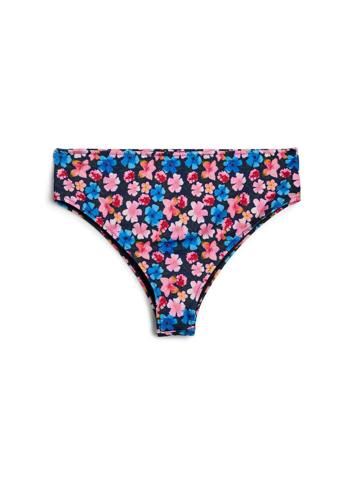 Floral brazilian bikini bottoms, Red, Packshot image number 1
