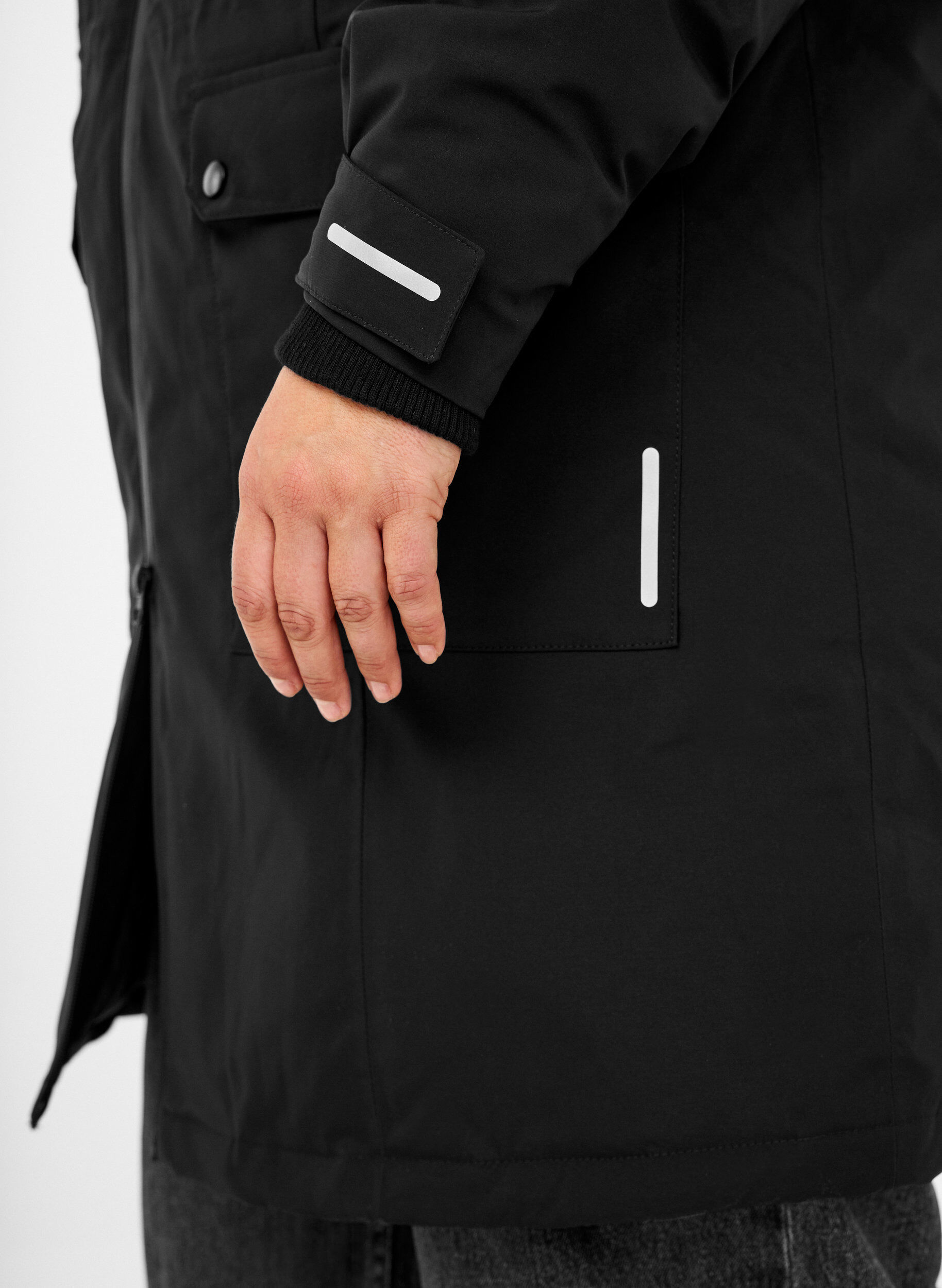 Zizzifashion Practical winter jacket with hood and pockets, Black, Model image number 3