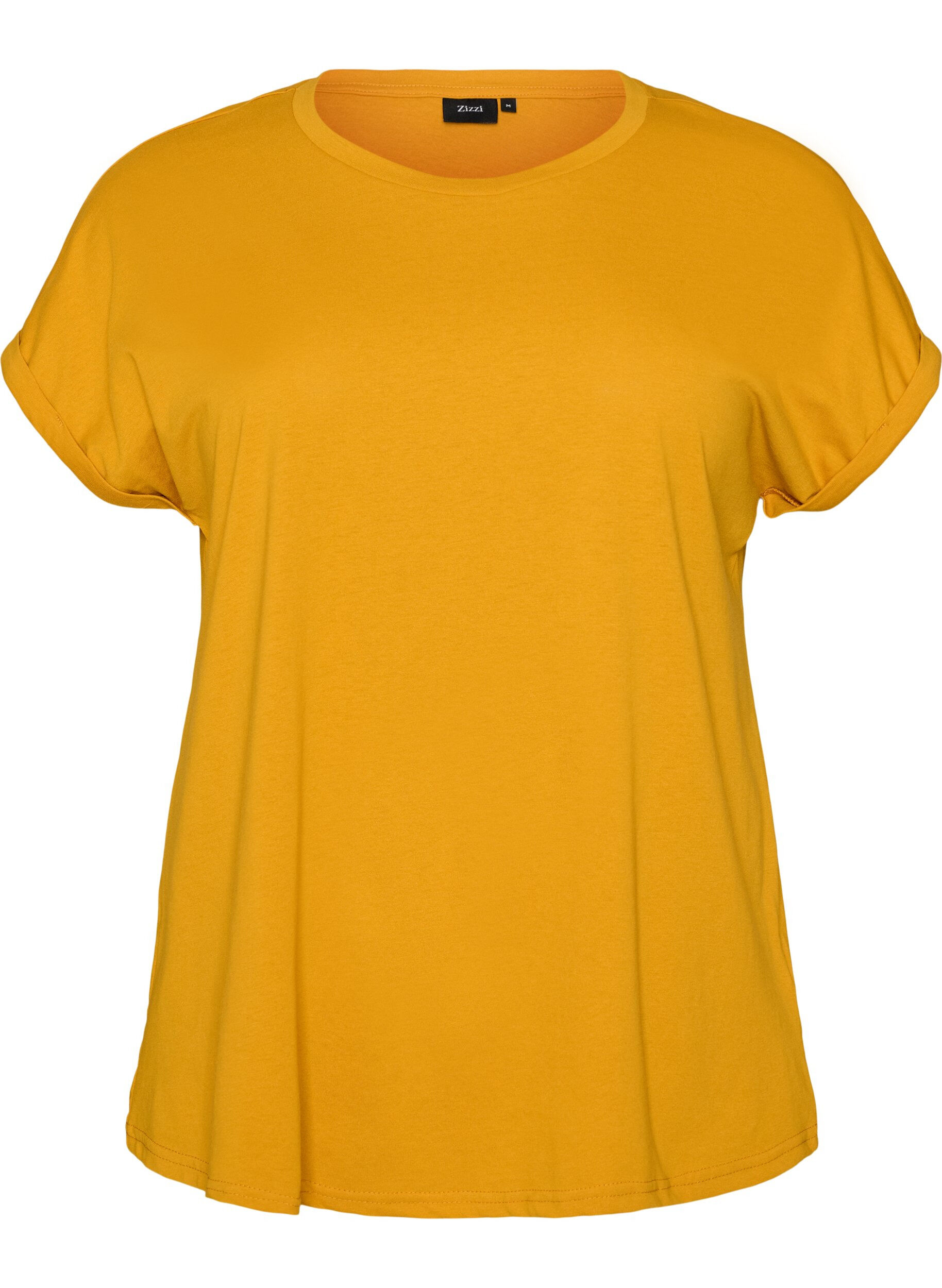 Zizzifashion Short-sleeved cotton blend T-shirt, Yellow, Packshot image number 0