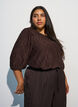 Blouse with texture and 3/4 sleeves, Brown, Model image number 0