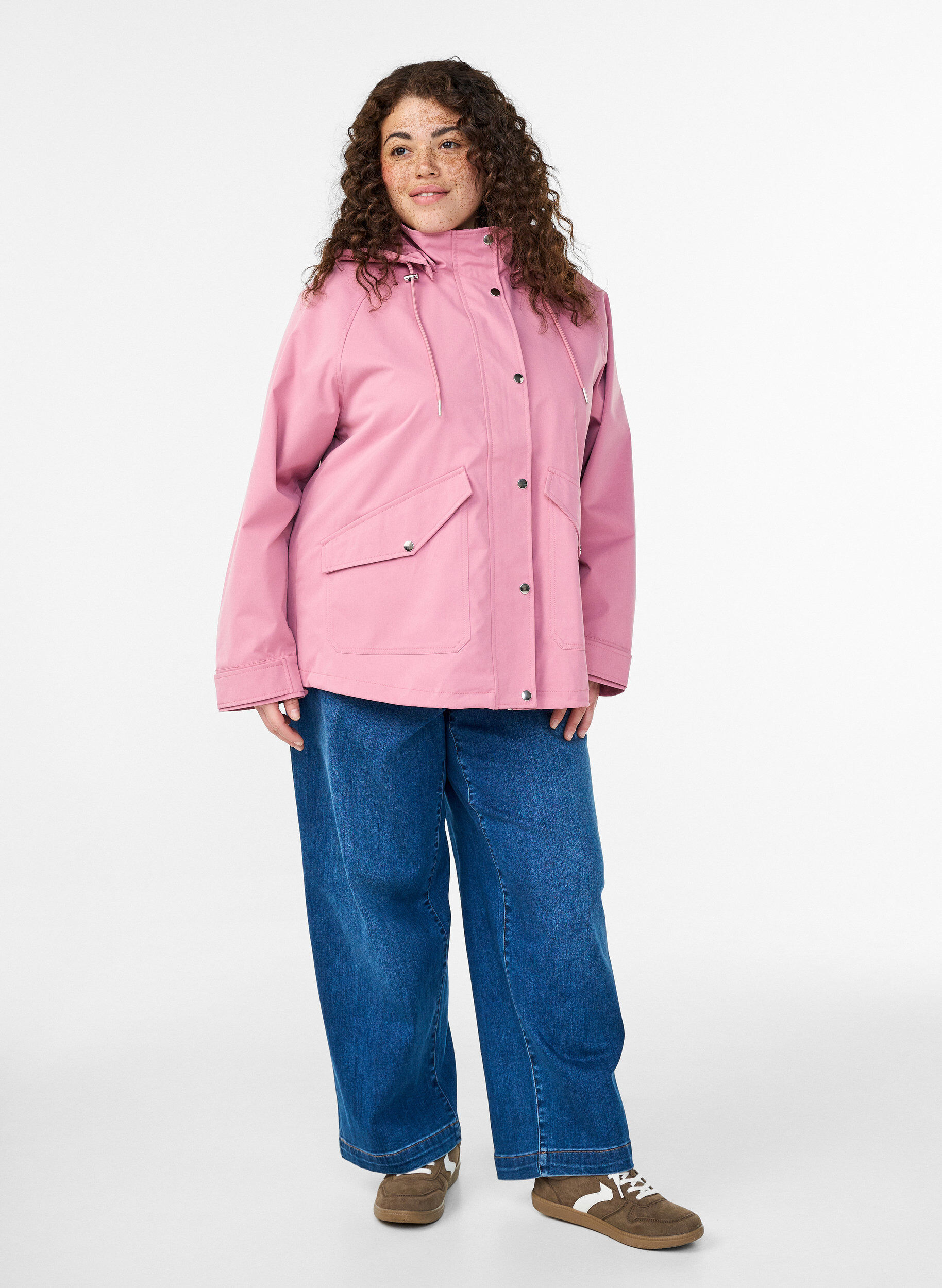 Zizzifashion Short spring jacket with a detachable hood, Rose, Model image number 1