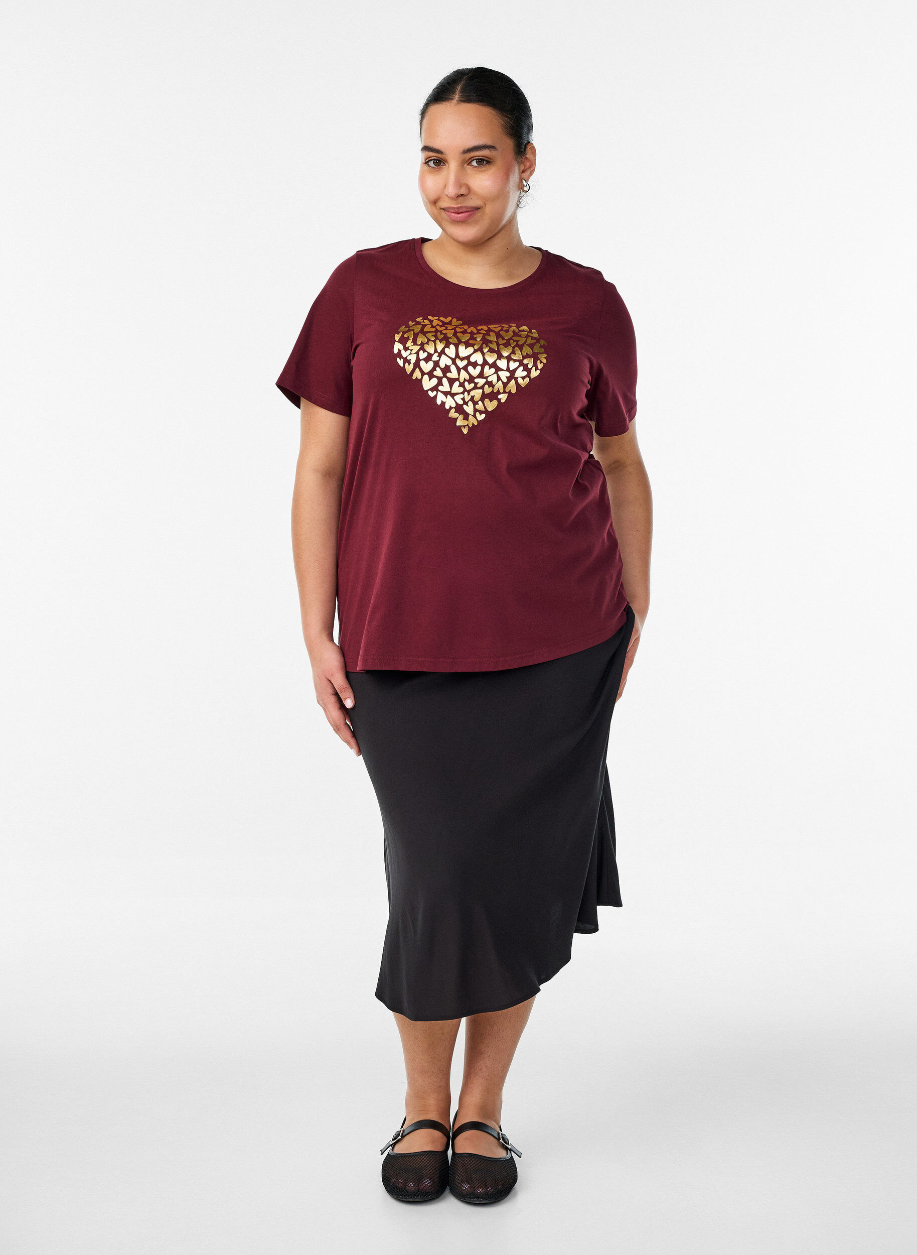 ZizzifashionT-shirt with motif, Red, Model image number 1