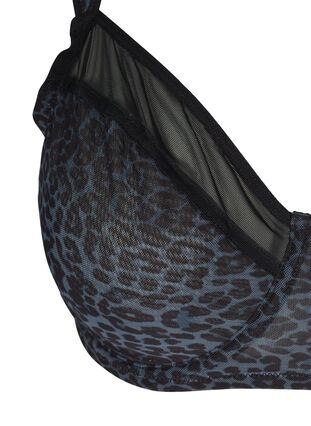 Bra  with print and mesh, Grey Leopard, Packshot image number 2
