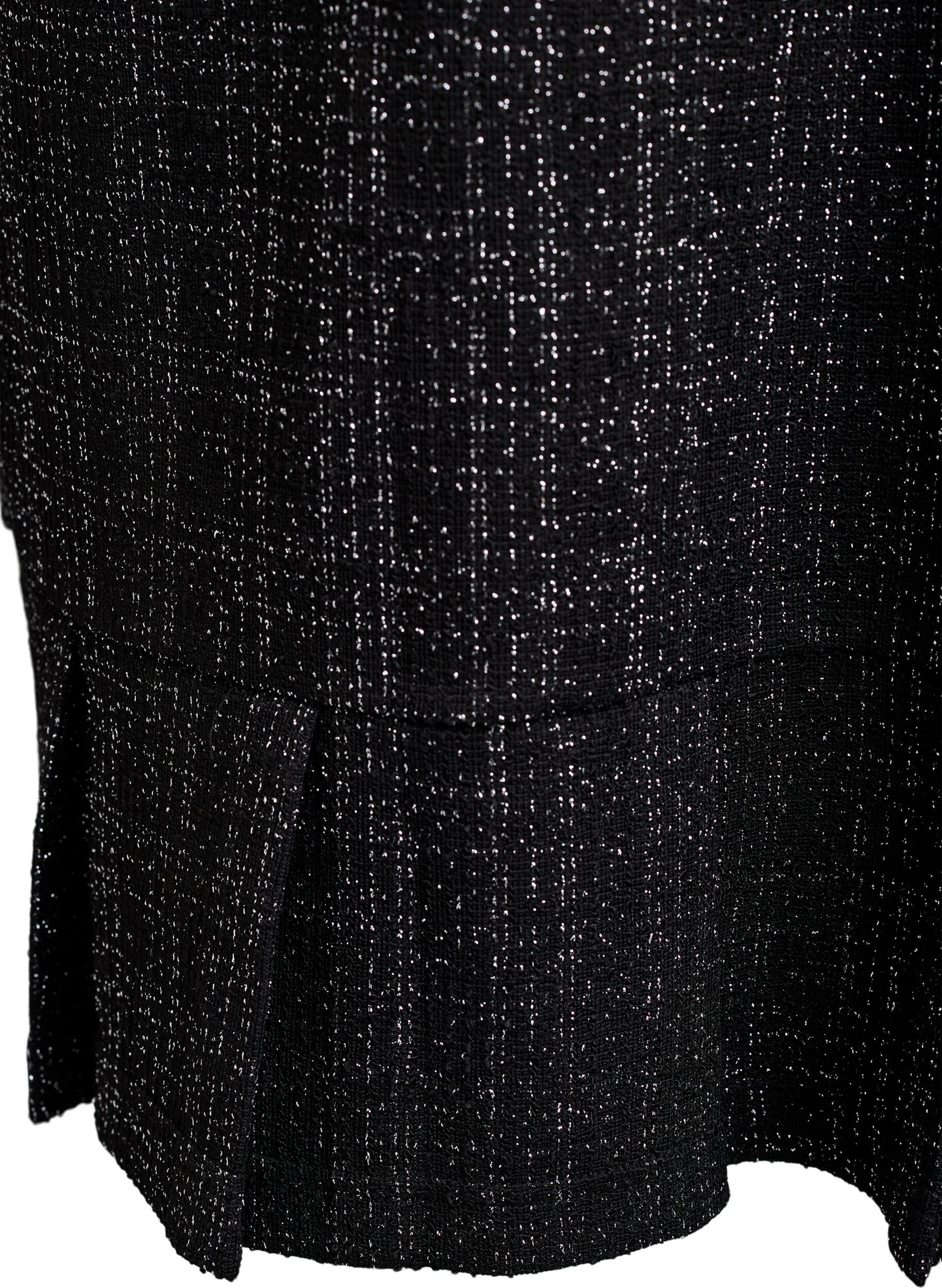ZizzifashionShort boucl&eacute; dress with decorative buttons, Black, Packshot image number 3