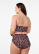 Leopard bandeau bikini top, Beige, Model image number 2