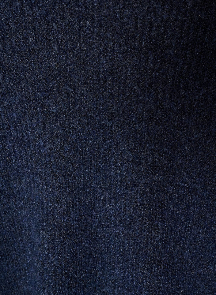 Knitted blouse with V-neck and raglan sleeves, Blue, Packshot image number 2