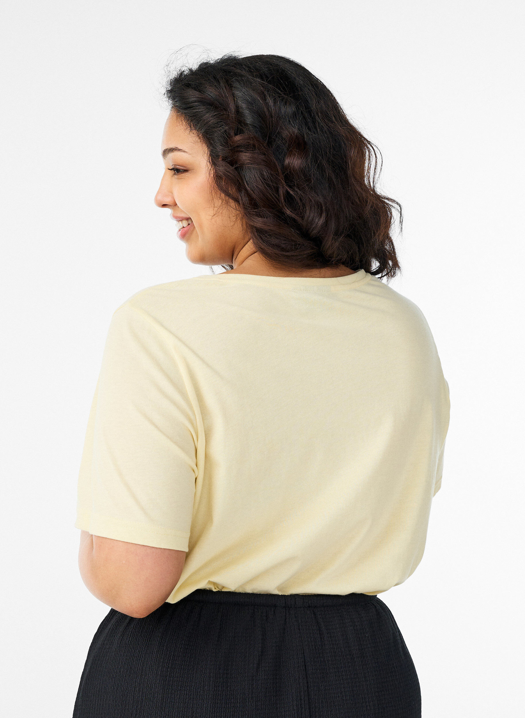 ZizzifashionT-shirt with motif, Yellow, Model image number 2