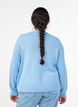 Cable-knit cardigan with golden buttons, Blue, Model image number 2