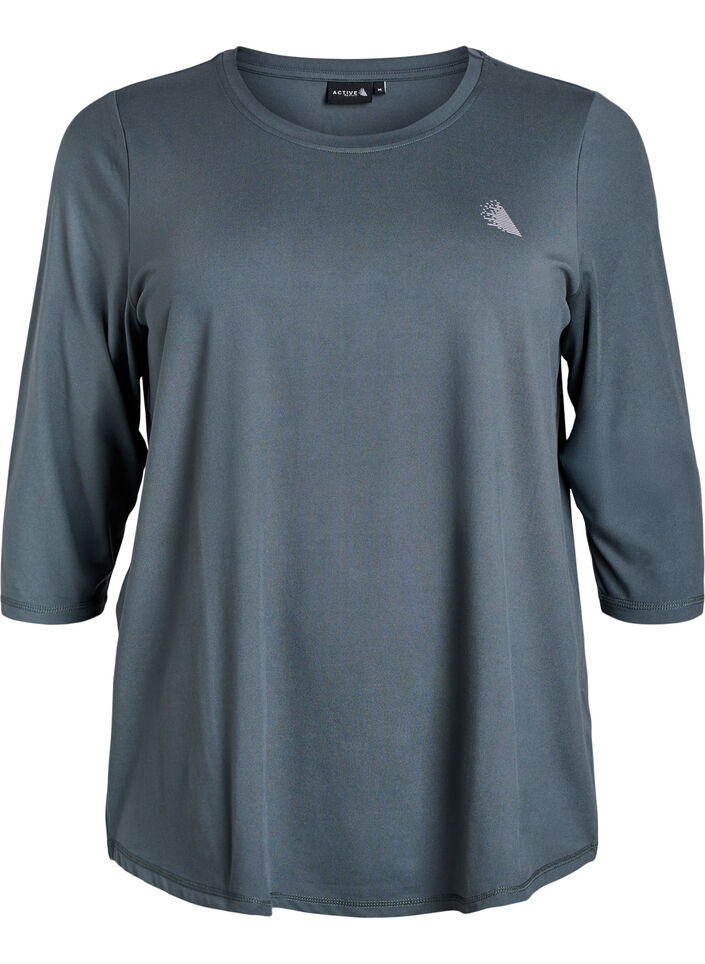 Training blouse with 3/4 sleeves, Grey, Packshot image number 0