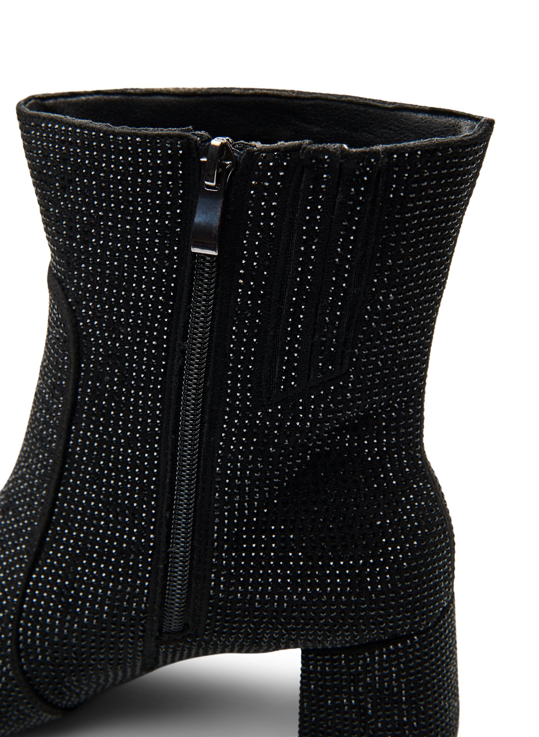 Zizzifashion Wide fit - Ankle boots with rhinestones, Black, Packshot image number 4