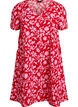 Short a-line dress with floral print, Red, Packshot image number 0