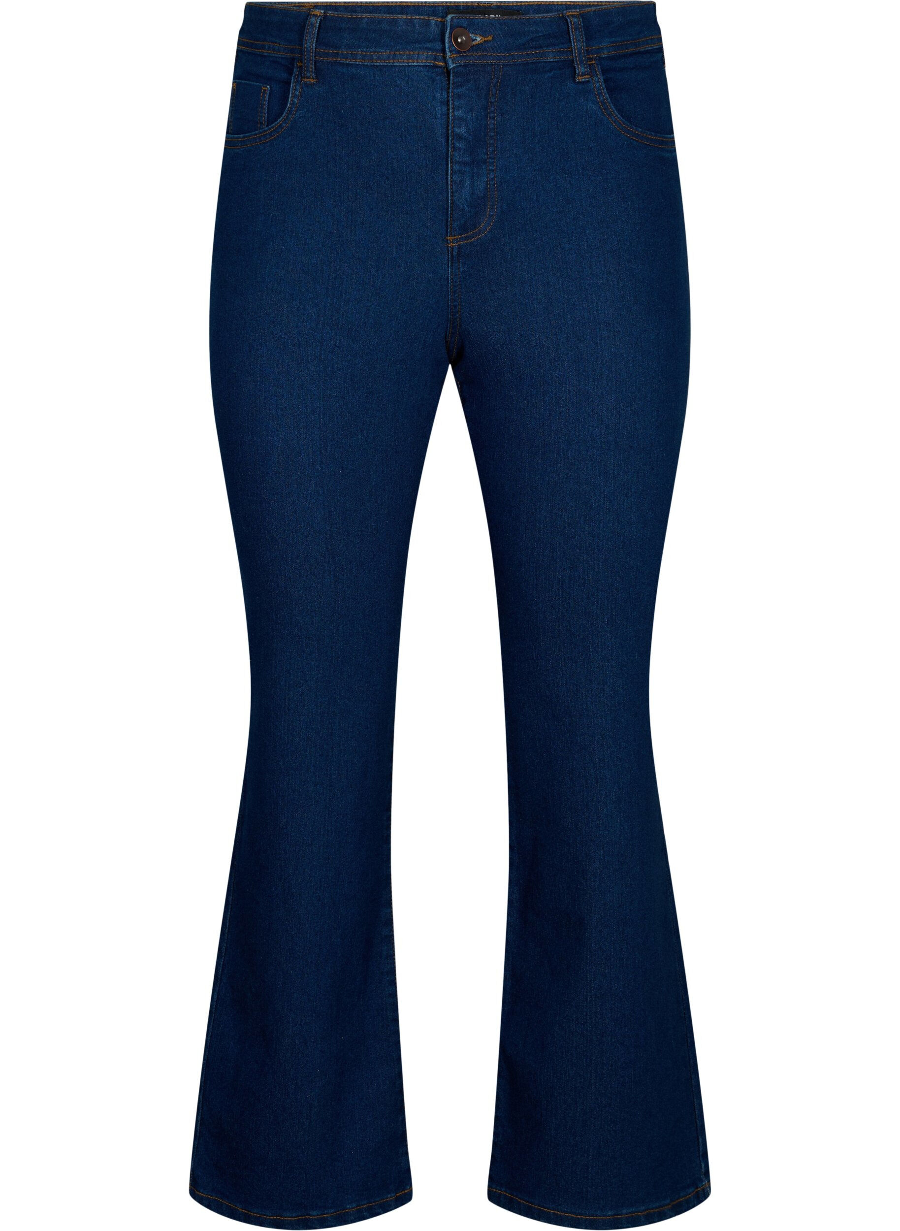 ZizzifashionHigh waisted jeans with bootcut, Blue, Packshot image number 0