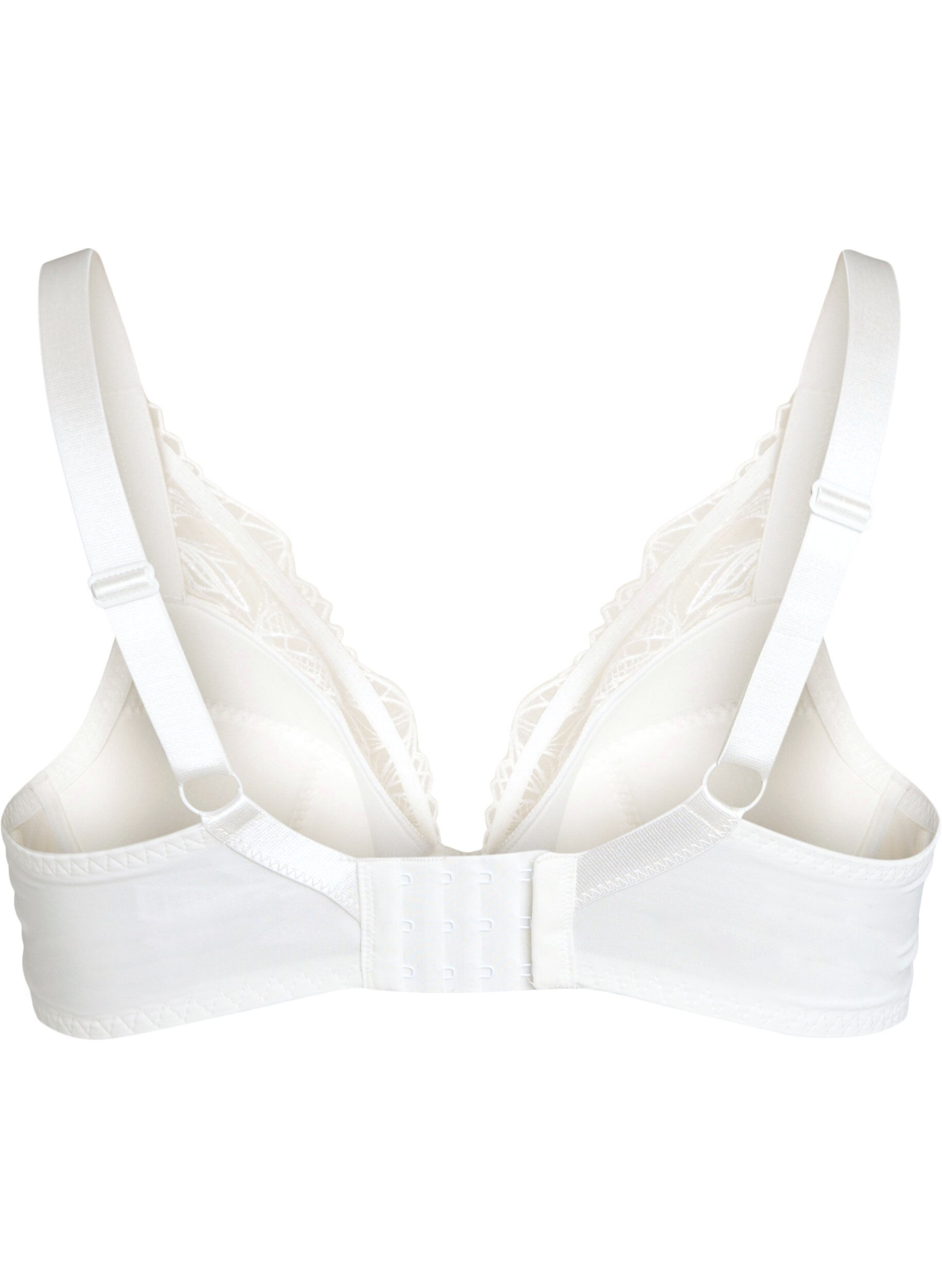 Zizzifashion Padded lace bra with underwire, White, Packshot image number 1