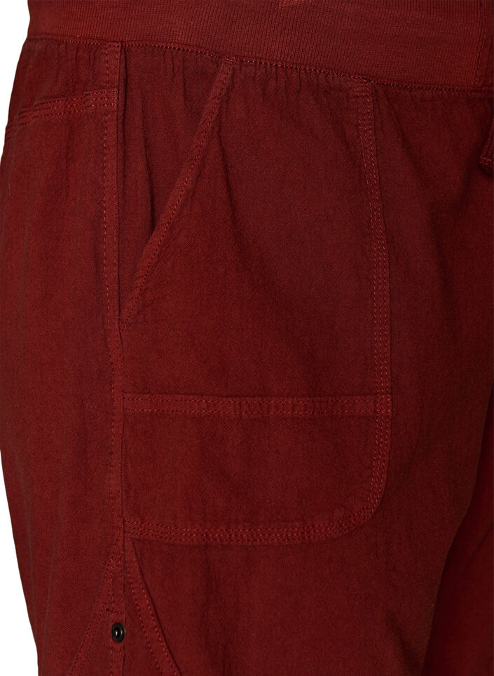 Loose cotton shorts with pockets, Red, Packshot image number 2