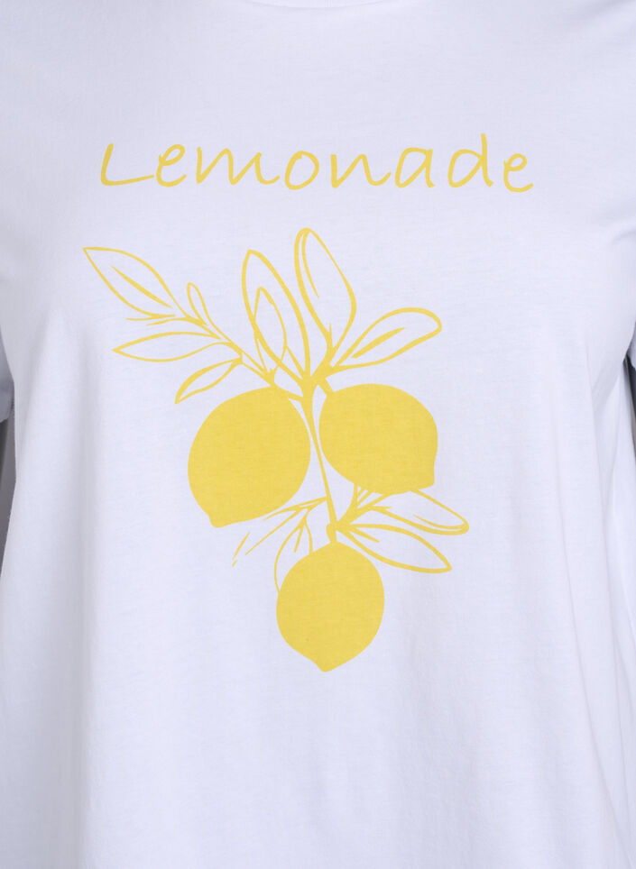 T-shirt with citrus print, White, Packshot image number 2